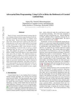 Adversarial Data Programming: Using GANs to Relax the Bottleneck of
  Curated Labeled Data