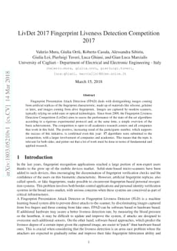 LivDet 2017 Fingerprint Liveness Detection Competition 2017