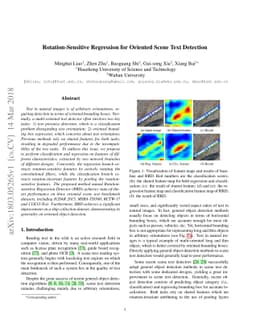 Rotation-Sensitive Regression for Oriented Scene Text Detection