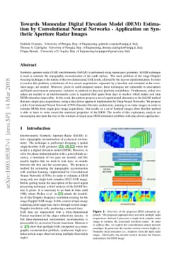 Towards Monocular Digital Elevation Model (DEM) Estimation by
  Convolutional Neural Networks - Application on Synthetic Aperture Radar
  Images