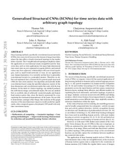Generalised Structural CNNs (SCNNs) for time series data with arbitrary
  graph topology