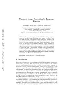 Unpaired Image Captioning by Language Pivoting