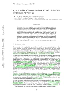 Variational Message Passing with Structured Inference Networks