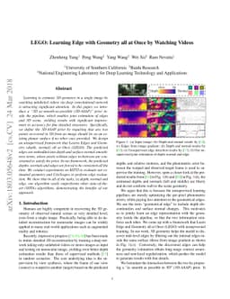 LEGO: Learning Edge with Geometry all at Once by Watching Videos