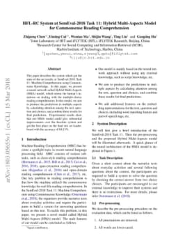 HFL-RC System at SemEval-2018 Task 11: Hybrid Multi-Aspects Model for
  Commonsense Reading Comprehension