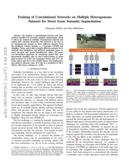 Training of Convolutional Networks on Multiple Heterogeneous Datasets
  for Street Scene Semantic Segmentation