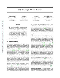 PAC-Reasoning in Relational Domains