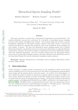 Hierarchical Species Sampling Models