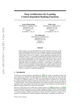 Deep Architectures for Learning Context-dependent Ranking Functions