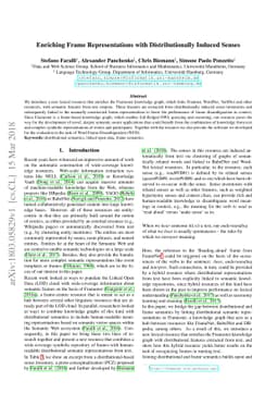 Enriching Frame Representations with Distributionally Induced Senses
