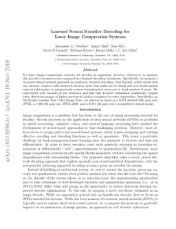 Learned Neural Iterative Decoding for Lossy Image Compression Systems
