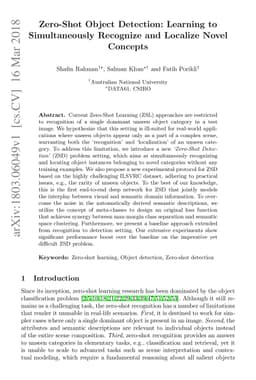 Zero-Shot Object Detection: Learning to Simultaneously Recognize and
  Localize Novel Concepts
