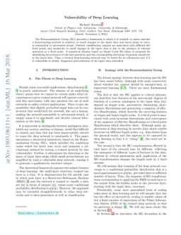 Vulnerability of Deep Learning