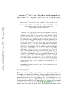 Complex-YOLO: Real-time 3D Object Detection on Point Clouds
