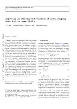 Improving the efficiency and robustness of nested sampling using
  posterior repartitioning