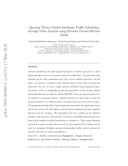 Queuing Theory Guided Intelligent Traffic Scheduling through Video
  Analysis using Dirichlet Process Mixture Model