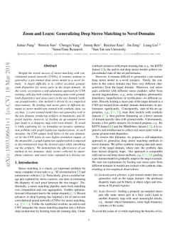 Zoom and Learn: Generalizing Deep Stereo Matching to Novel Domains