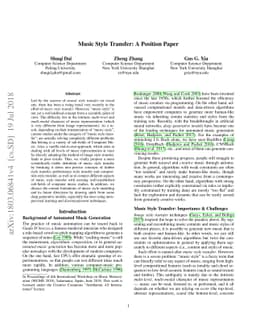 Music Style Transfer: A Position Paper