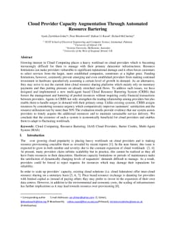 Cloud Provider Capacity Augmentation Through Automated Resource
  Bartering