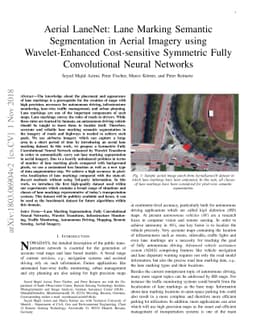 Aerial LaneNet: Lane Marking Semantic Segmentation in Aerial Imagery
  using Wavelet-Enhanced Cost-sensitive Symmetric Fully Convolutional Neural
  Networks