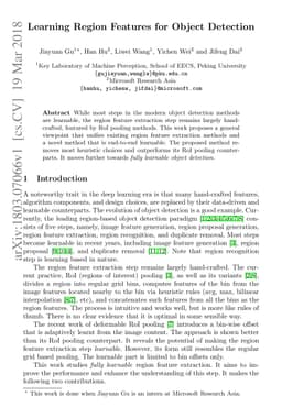 Learning Region Features for Object Detection