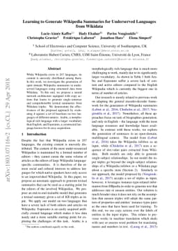 Learning to Generate Wikipedia Summaries for Underserved Languages from
  Wikidata