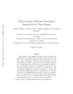 Discrete Potts Model for Generating Superpixels on Noisy Images