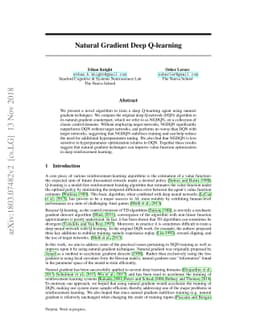 Natural Gradient Deep Q-learning