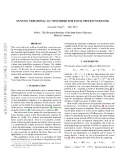 Dynamic Variational Autoencoders for Visual Process Modeling