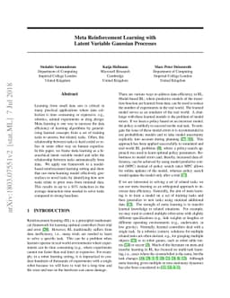 Meta Reinforcement Learning with Latent Variable Gaussian Processes