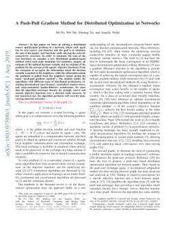 A Push-Pull Gradient Method for Distributed Optimization in Networks