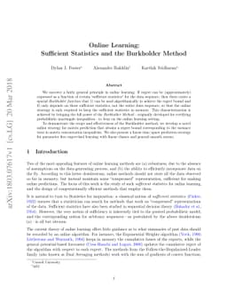 Online Learning: Sufficient Statistics and the Burkholder Method