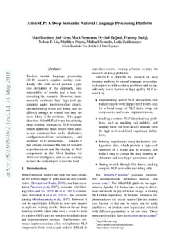 AllenNLP: A Deep Semantic Natural Language Processing Platform