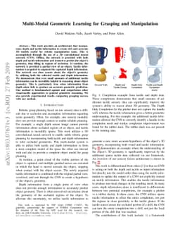 Multi-Modal Geometric Learning for Grasping and Manipulation
