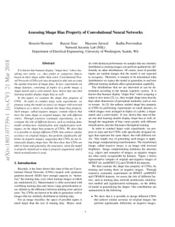 Assessing Shape Bias Property of Convolutional Neural Networks
