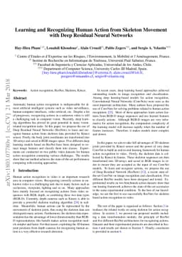 Learning and Recognizing Human Action from Skeleton Movement with Deep
  Residual Neural Networks