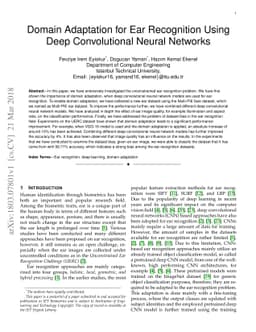 Domain Adaptation for Ear Recognition Using Deep Convolutional Neural
  Networks