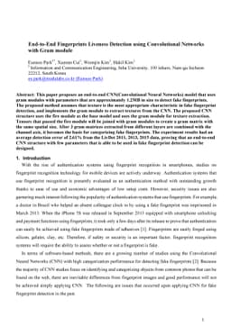 End-to-End Fingerprints Liveness Detection using Convolutional Networks
  with Gram module