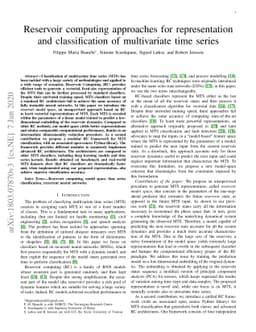 Reservoir computing approaches for representation and classification of
  multivariate time series