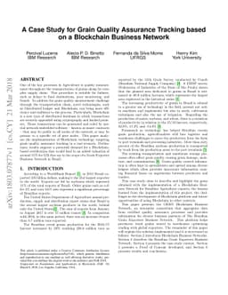 A Case Study for Grain Quality Assurance Tracking based on a Blockchain
  Business Network