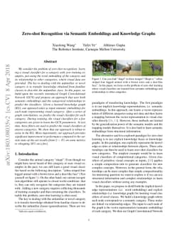 Zero-shot Recognition via Semantic Embeddings and Knowledge Graphs