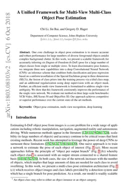 A Unified Framework for Multi-View Multi-Class Object Pose Estimation