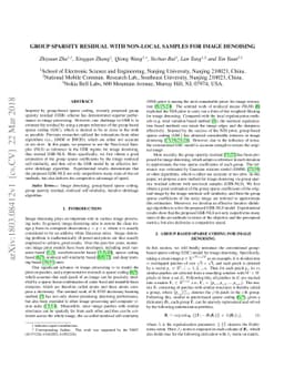 Group Sparsity Residual with Non-Local Samples for Image Denoising