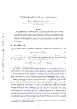 Unbiased scalable softmax optimization