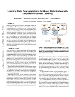Learning State Representations for Query Optimization with Deep
  Reinforcement Learning