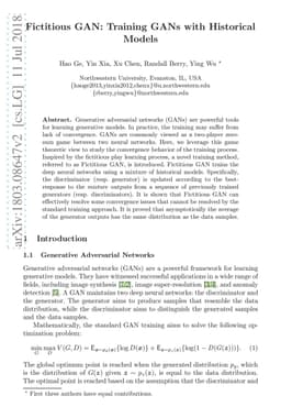Fictitious GAN: Training GANs with Historical Models