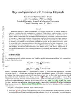 Bayesian Optimization with Expensive Integrands