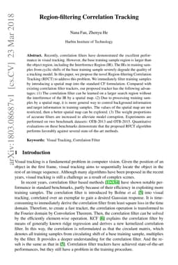 Region-filtering Correlation Tracking