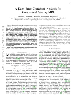 A Deep Error Correction Network for Compressed Sensing MRI