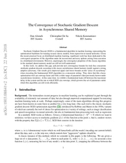 The Convergence of Stochastic Gradient Descent in Asynchronous Shared
  Memory